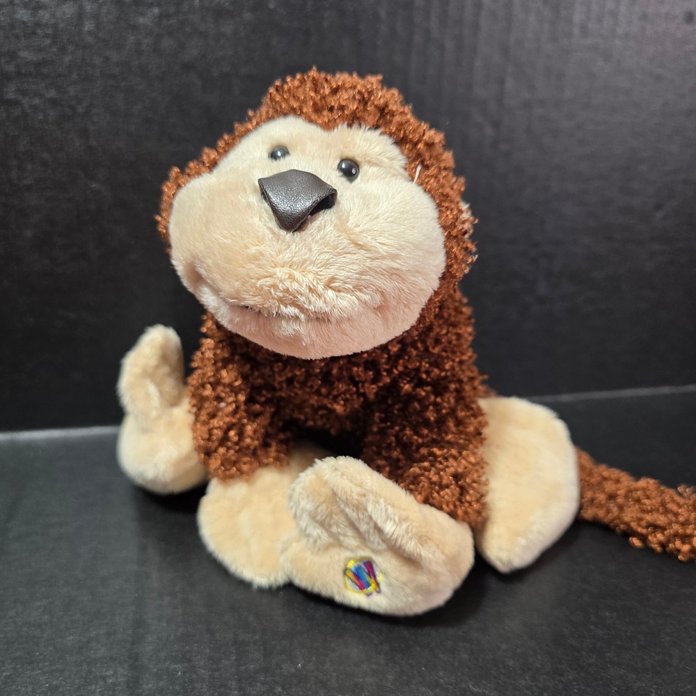 Webkinz Ganz Cheeky Monkey Plush Brown Tan Stuffed Animal‎ 8" Curly Fur